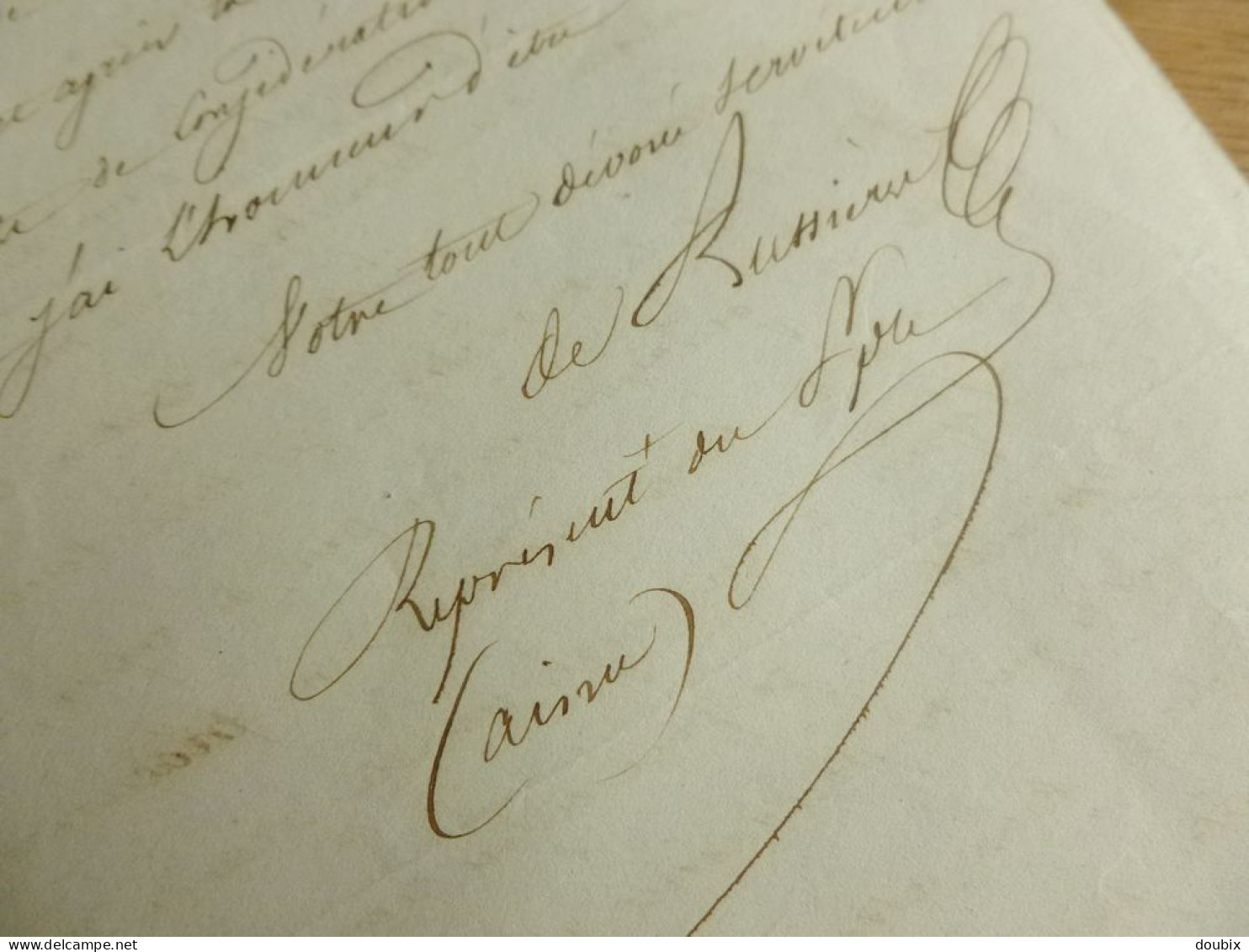 Charles BROCQUART DE BUSSIERES (1791-1853) Député REIMS (Marne) & SOISSONS (Aisne) AUTOGRAPH