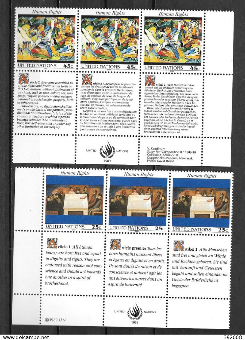 1989 - 563 à 568 **MNH - Déclaration Universelle Des Droits De L'homme - 4 - Unused Stamps