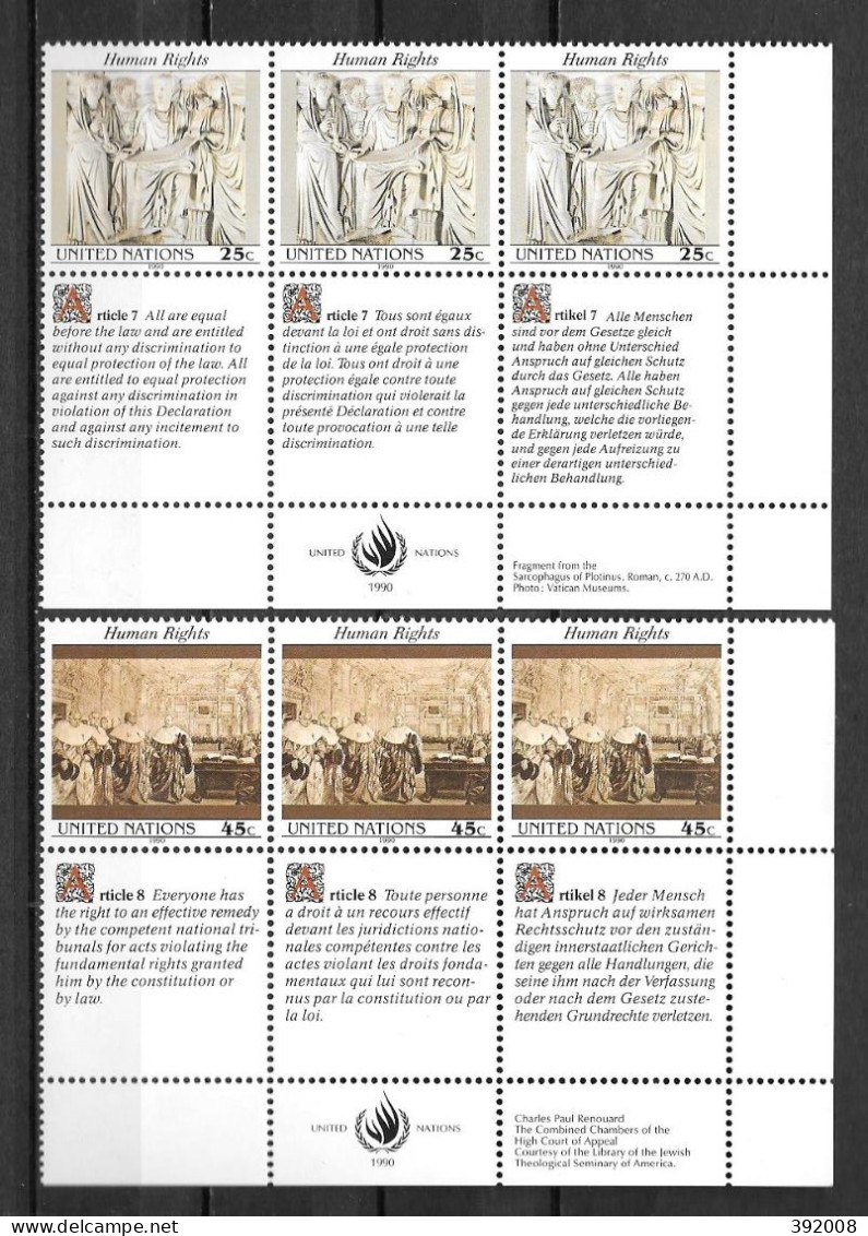 1990 - 578 à 583 **MNH - Déclaration Universelle Des Droits De L'homme - 2 - Unused Stamps