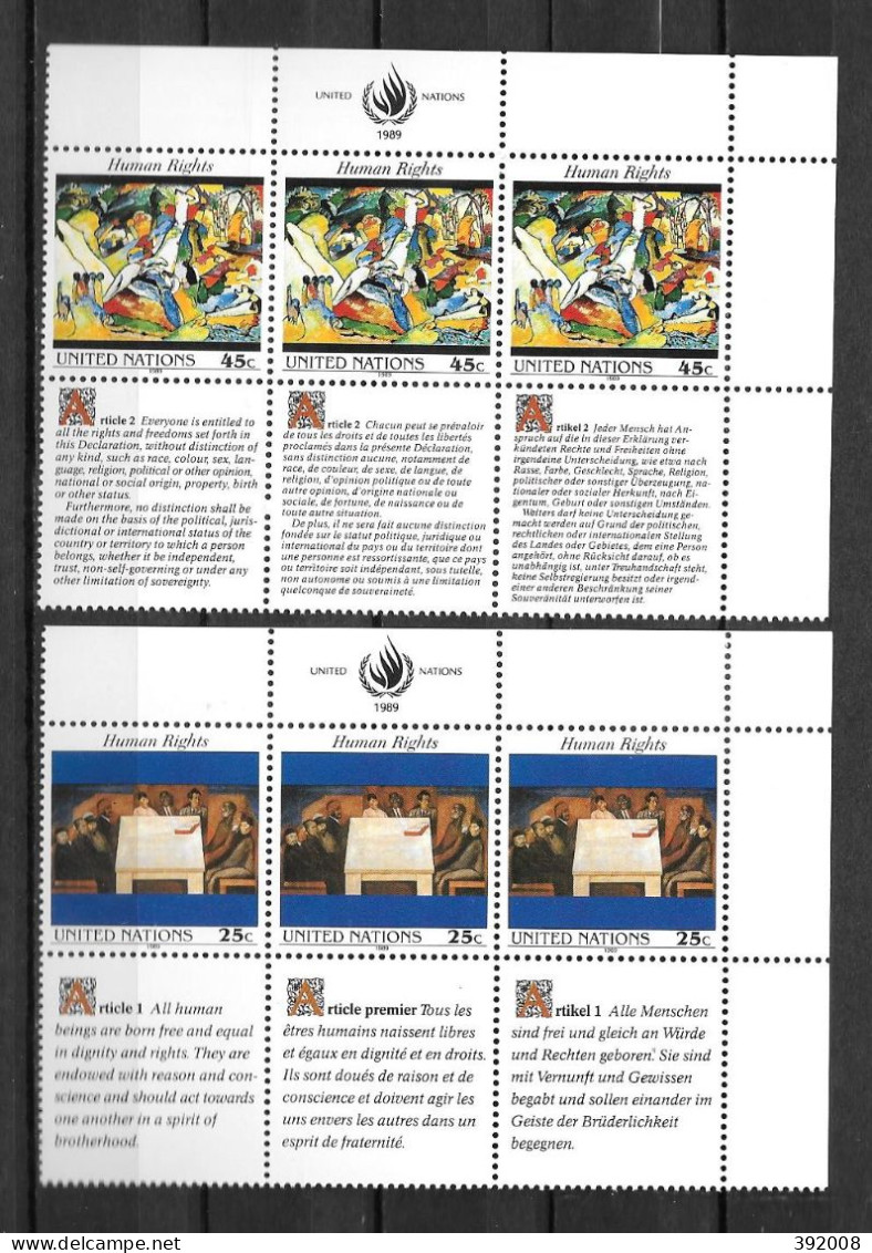 1989 - 563 à 568 **MNH - Déclaration Universelle Des Droits De L'homme - 3 - Unused Stamps