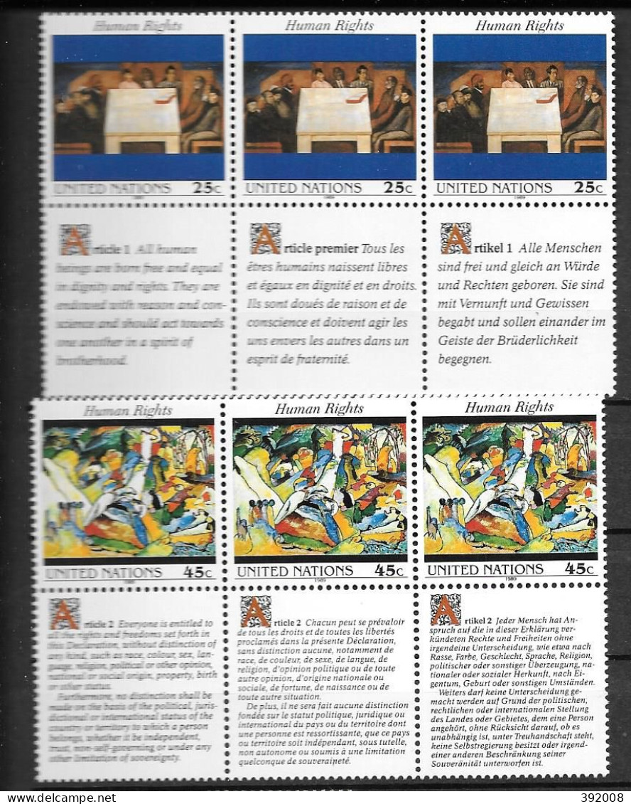 1989 - 563 à 568 **MNH - Déclaration Universelle Des Droits De L'homme - 2 - Ongebruikt