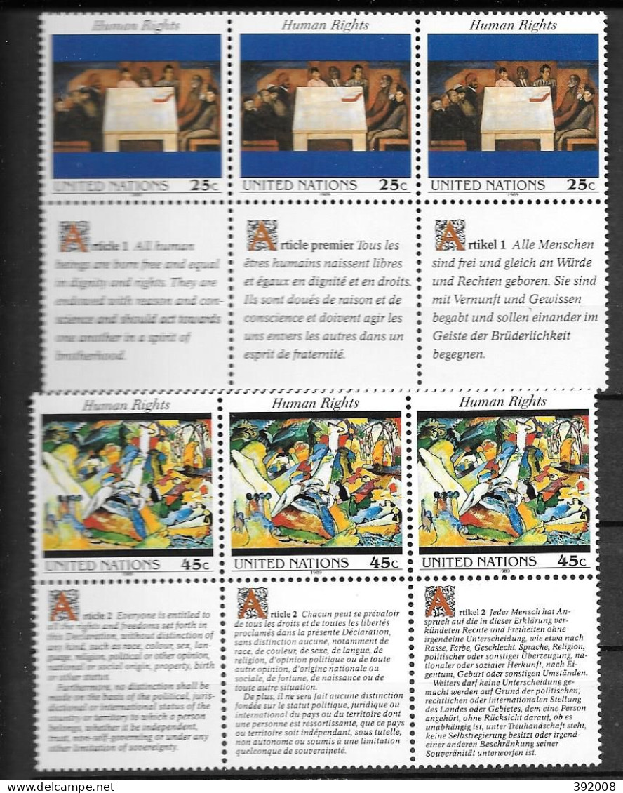 1989 - 563 à 568 **MNH - Déclaration Universelle Des Droits De L'homme - 2 - Unused Stamps