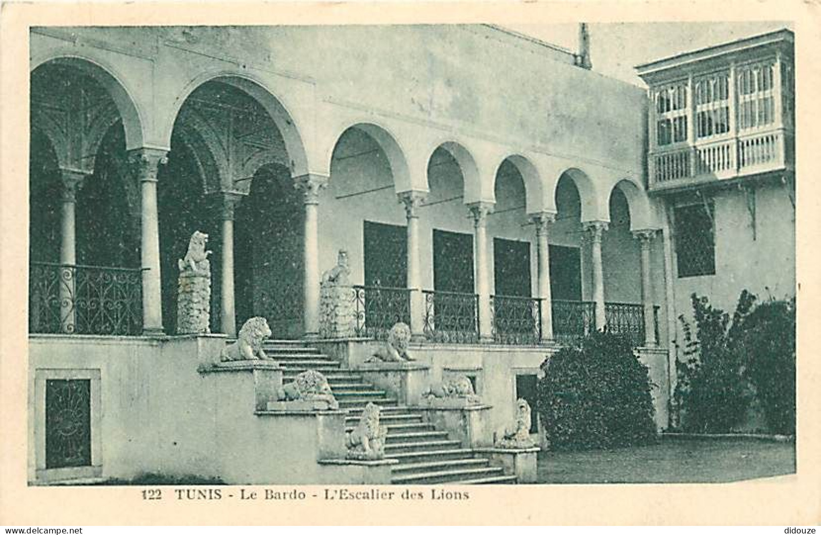 Tunisie - Tunis - Le Bardo - L'Escalier Des Lions - Correspondance - CPA - Voir Scans Recto-Verso - Tunesien