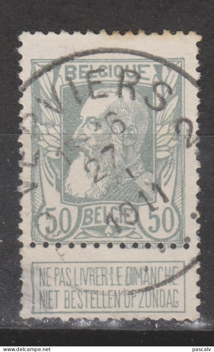 COB 78 Oblitération Centrale VERVIERS 2 - 1905 Thick Beard