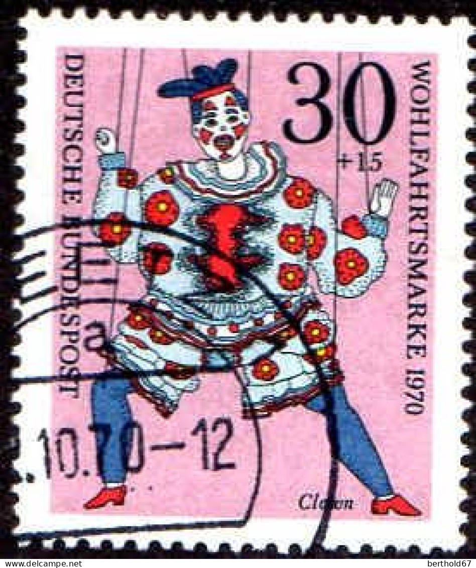 RFA Poste Obl Yv: 501/504 Wohlfahrtsmarke Marionnettes (TB Cachet Rond) (Thème) - Marionetas