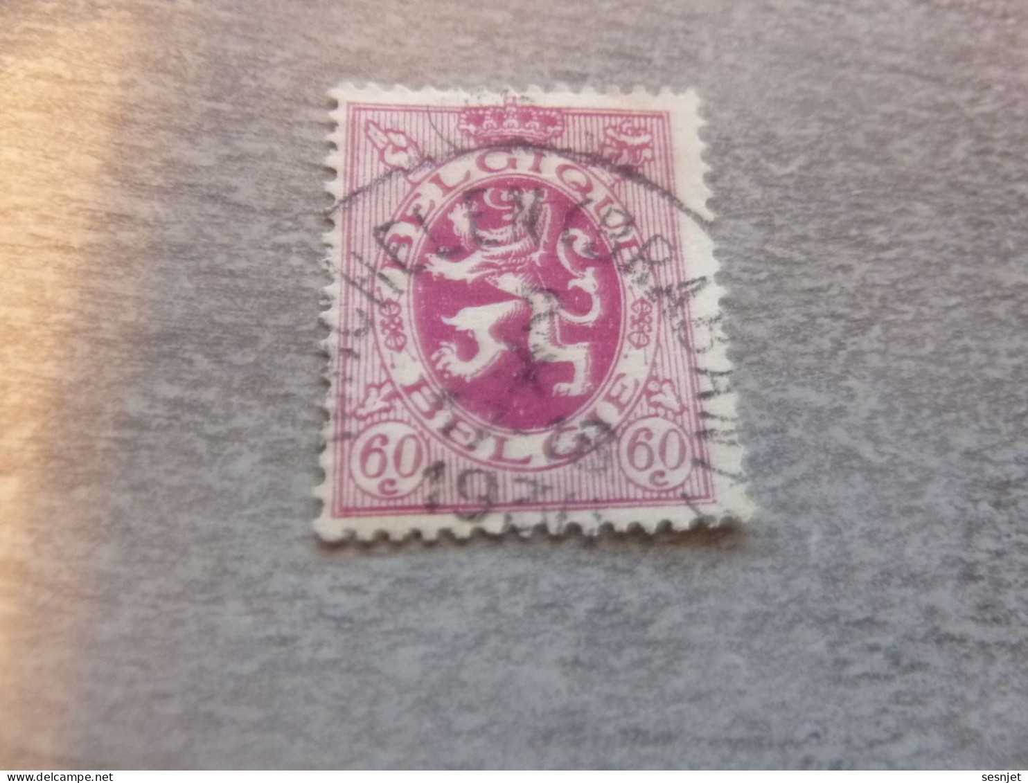 Belgique - Armoirie - Lion - 60c. - Rose - Oblitéré - Année 1930 - - Used Stamps
