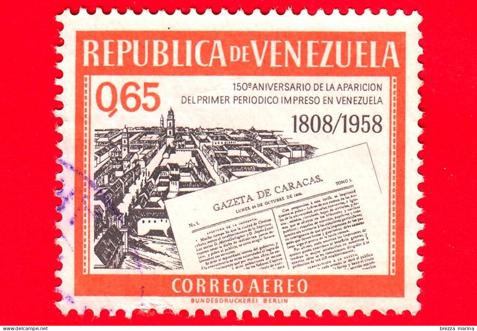VENEZUELA - Usato - 1960 - Giornali - Gazzetta Di Caracas - 0.65 - P. Aerea - Venezuela