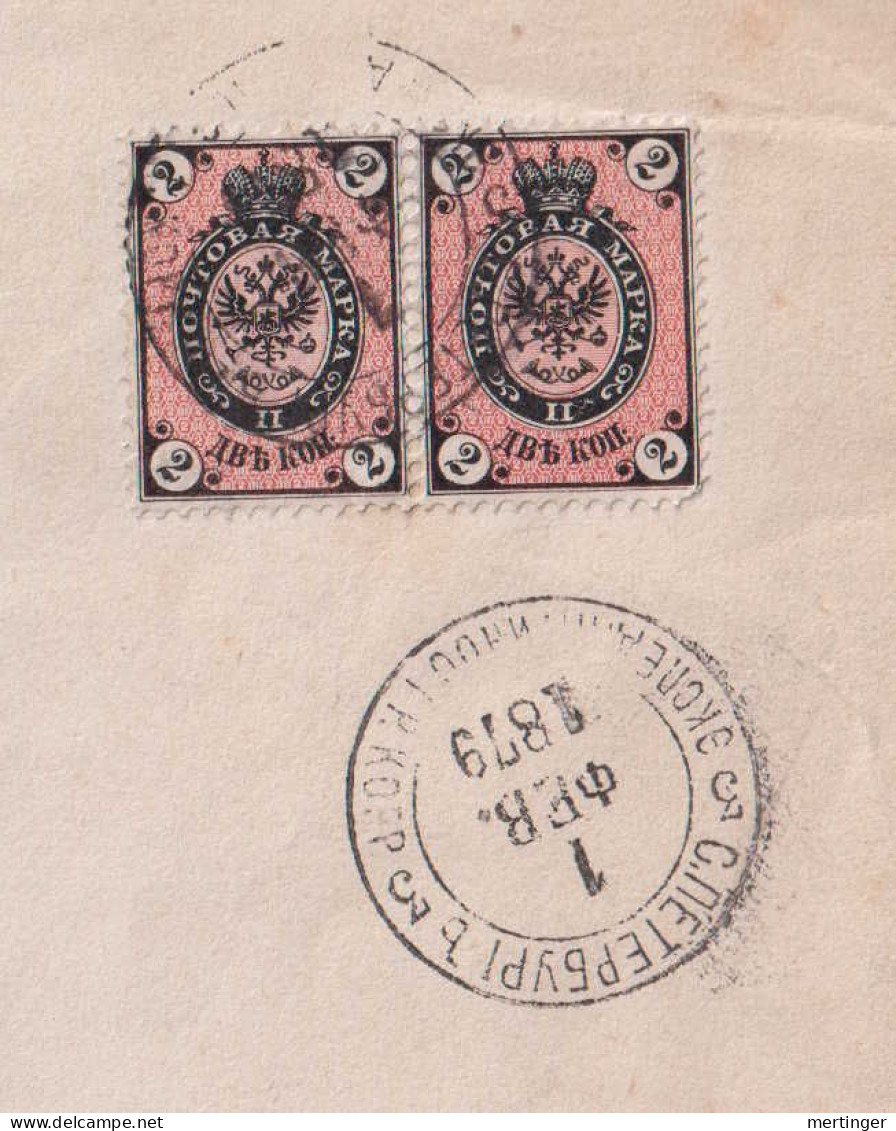 Russia 1879 Big Size Printed Matter 2x 2K ST PETERSBURG X AALBORG Denmark - Lettres & Documents