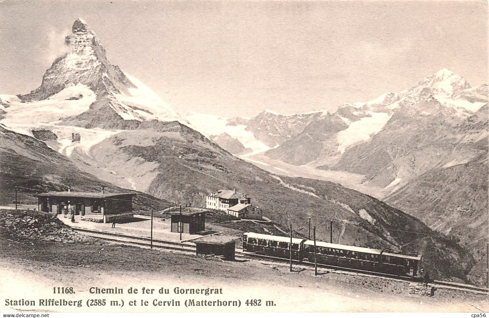 CHEMIN De FER Du GORNERGRAT - Gare Et Train Station Riffelberg Et Le Cervin - N°11168 Phototypie Co - Autres & Non Classés