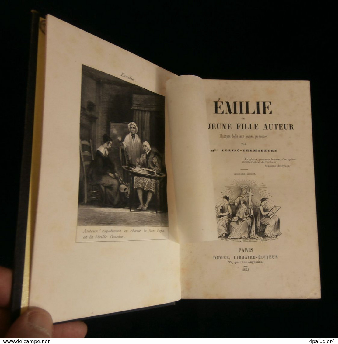 ( Enfantina Cartonnage Romantique ) ÉMILIE Ou LA JEUNE FILLE AUTEUR Par Mlle ULLIAC-TRÉMADEURE 1853 - Altri & Non Classificati