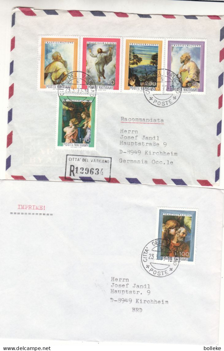 Vatican - Lettre Recom De 1977 - Oblit Citta Del Vaticano - - Storia Postale