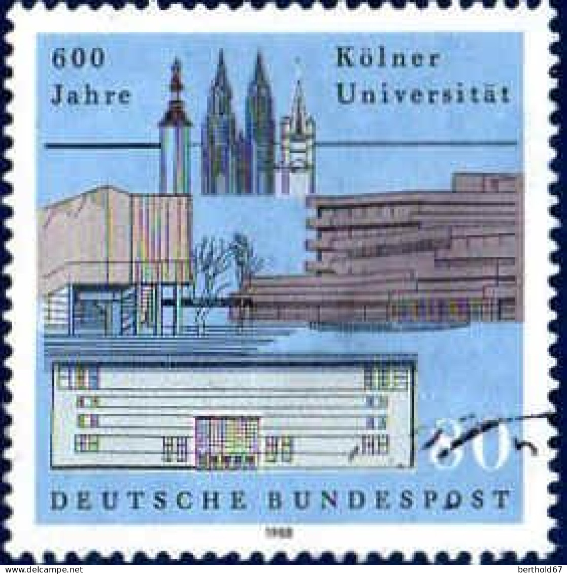 RFA Poste Obl Yv:1202 Mi:1370 Kölner Universität (Obli. Ordinaire) (Thème) - Eglises Et Cathédrales