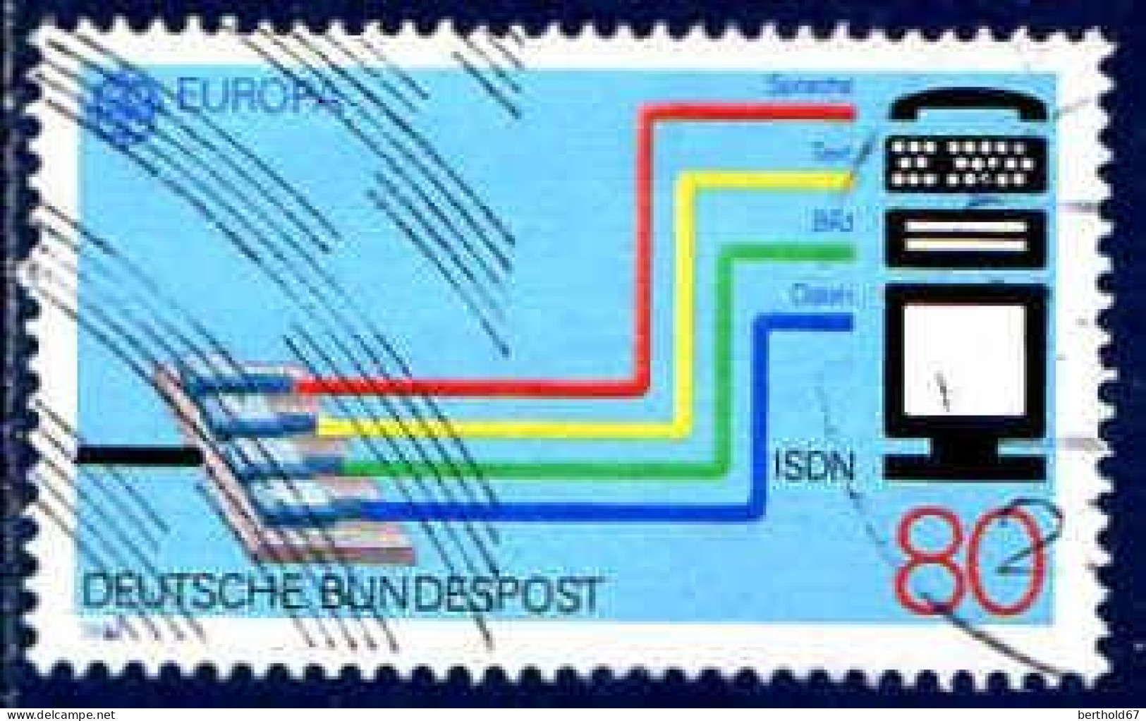 RFA Poste Obl Yv:1200 Mi:1368 Europa Cept ISDN Sprache (Obl.mécanique) (Thème) - 1988