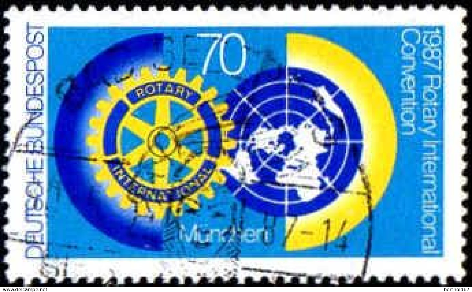 RFA Poste Obl Yv:1159 Mi:1327 Rotary International Convention München (cachet Rond) (Thème) - Rotary, Lions Club