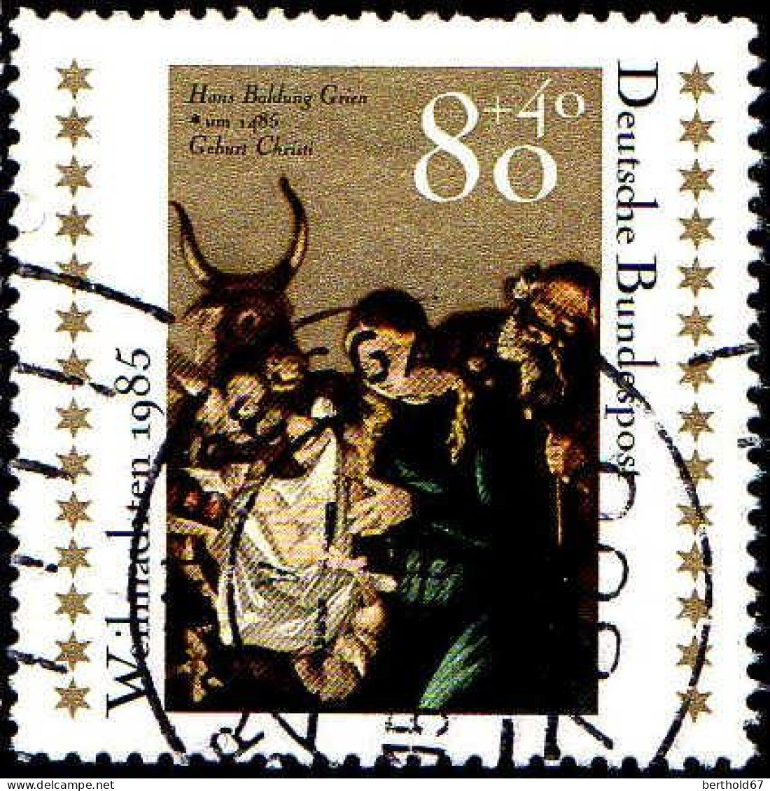 RFA Poste Obl Yv:1099 Mi:1267 Weihnachten Hans Baldung Grien (Beau Cachet Rond) Dent Courte (Thème) - Navidad