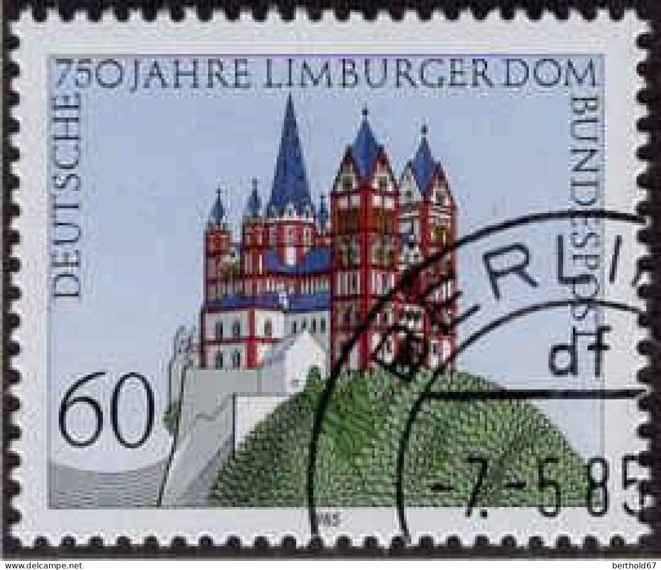 RFA Poste Obl Yv:1082 Mi:1250 Limburger Dom Cathédrale St-Georges (TB Cachet Rond) Berlin 7-5-85 (Thème) - Churches & Cathedrals
