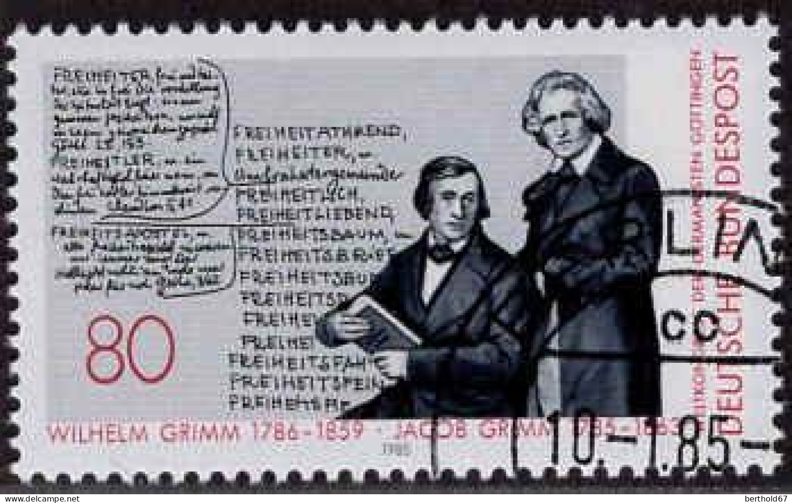 RFA Poste Obl Yv:1068 Mi:1236 Wilhelm & Jacob Grimm Ecrivains (TB Cachet Rond) (Thème) - Writers
