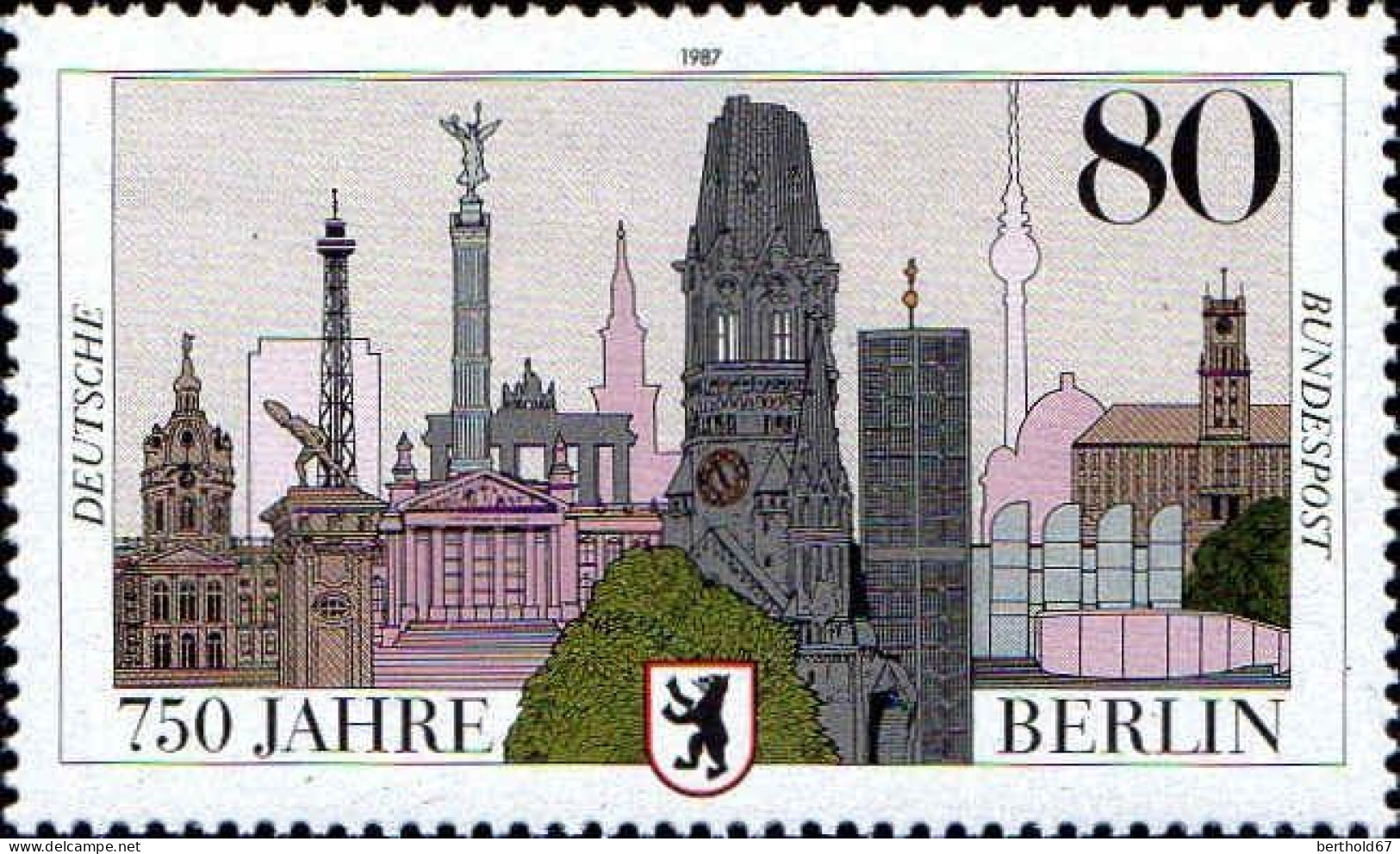 RFA Poste N** Yv:1138 Mi:1306 750 Jahre Berlin (Thème) - Eglises Et Cathédrales