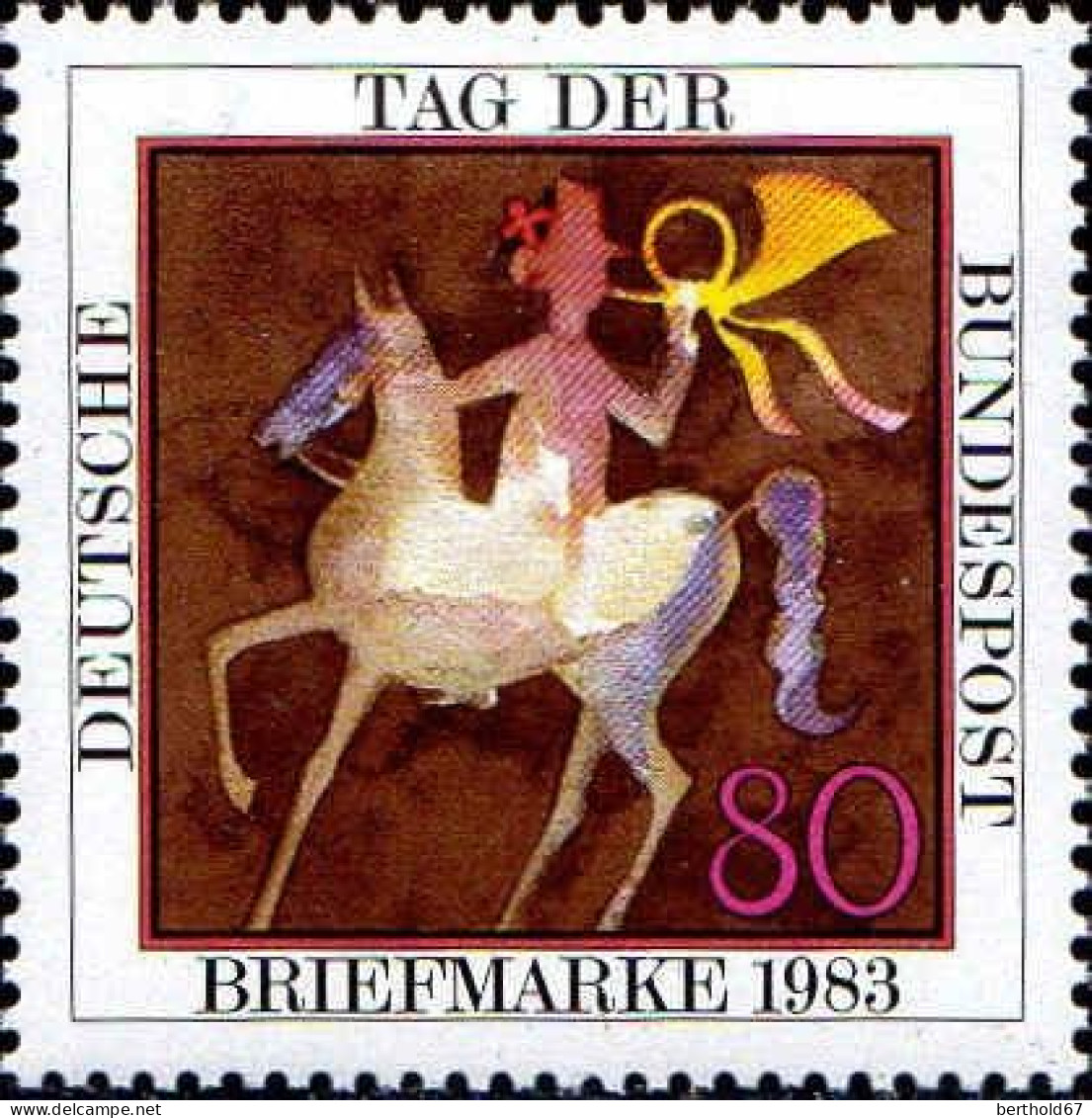 RFA Poste N** Yv:1024 Mi:1192 Tag Der Briefmarke Cavalier Au Cor Postal (Thème) - Día Del Sello