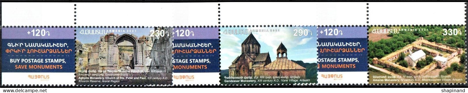 Armenia 2021"Historical And Cultural Monuments Of Armenia" 3v Zf Quality:100% - Arménie