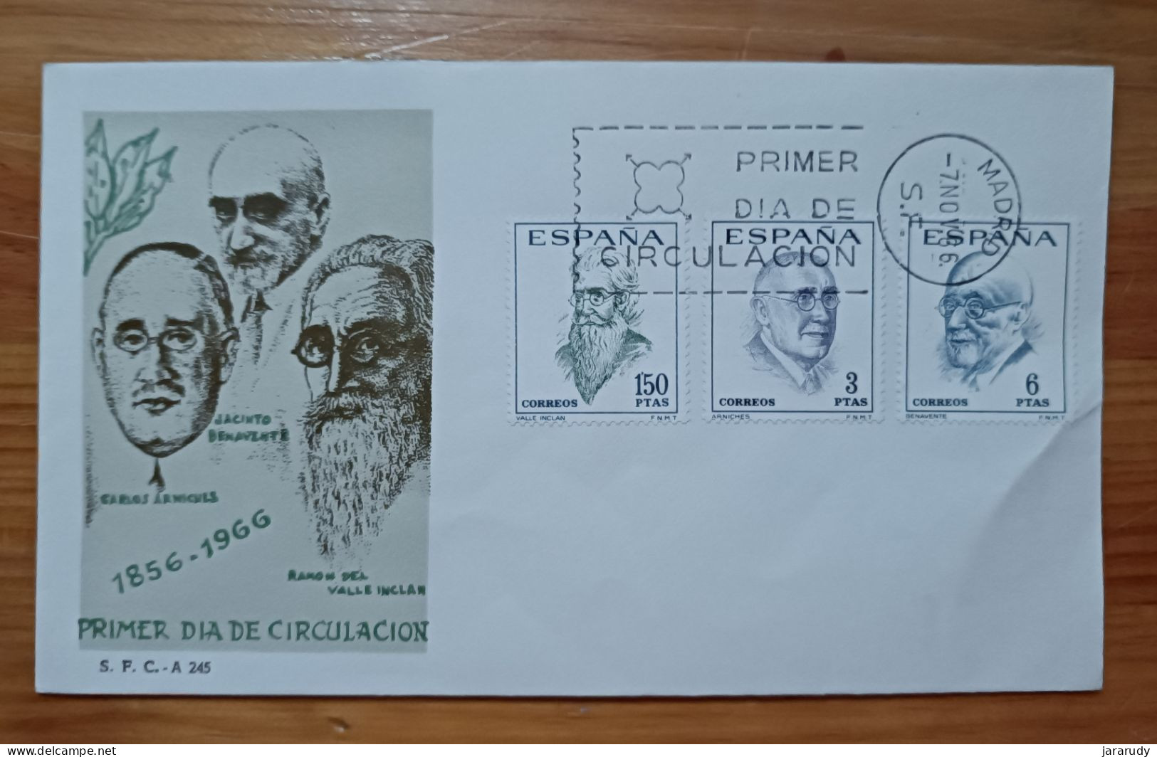 ESPAÑA PERSONAJES 1966 FDC/SPD MNH - FDC