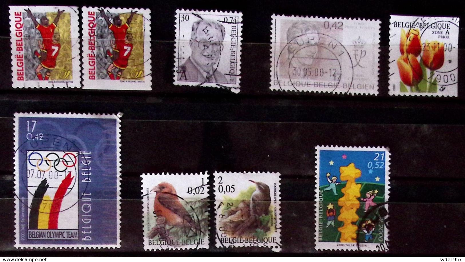 Belgique 2000 9 Timbres Oblitérés, Liste COB Ci-dessous - Gebraucht