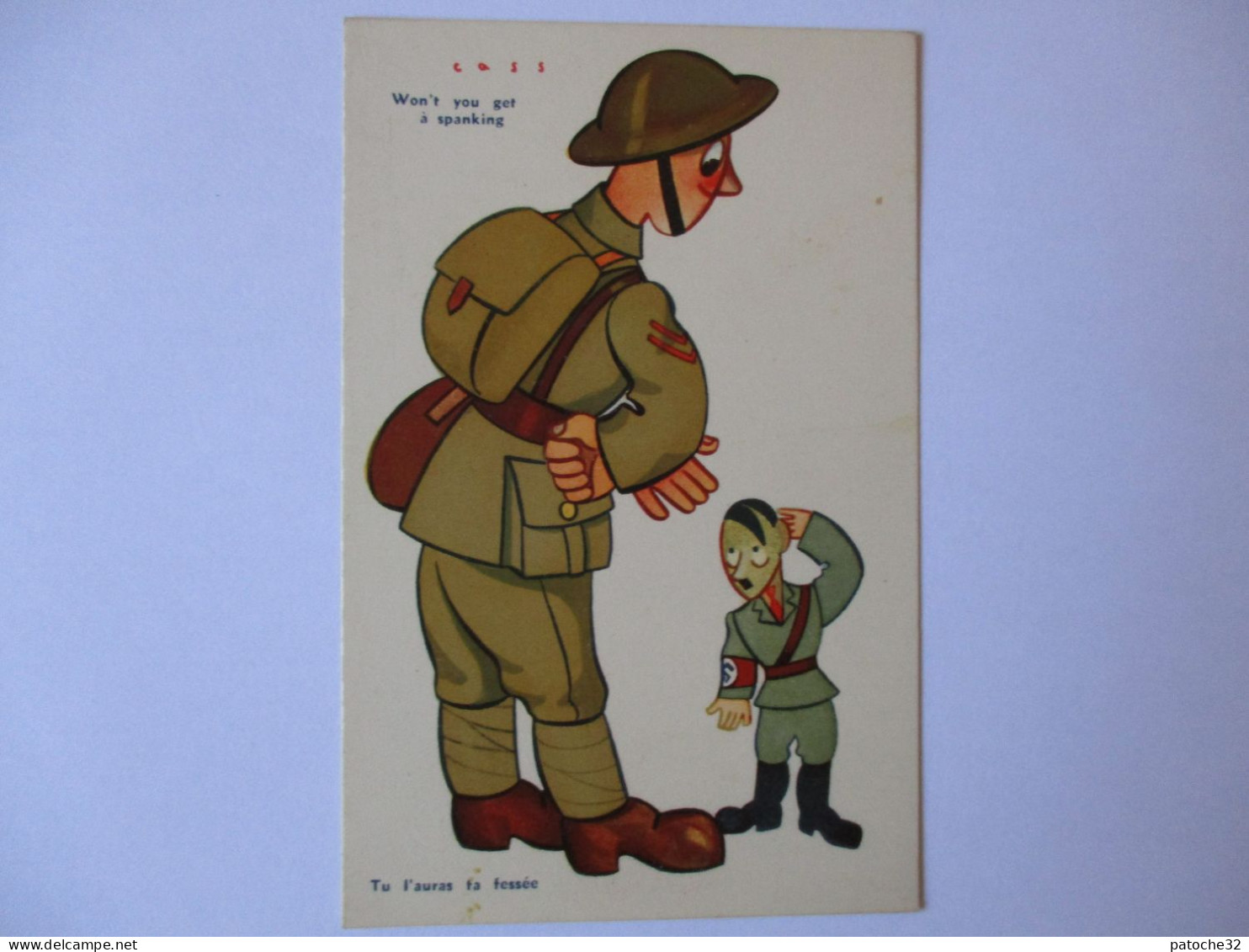 Cpa...militaria...soldat Anglais A Adolf Hitler...tu L'auras Ta Fessée...won't You Get A Spanking...illustrateur Cass... - Guerre 1939-45