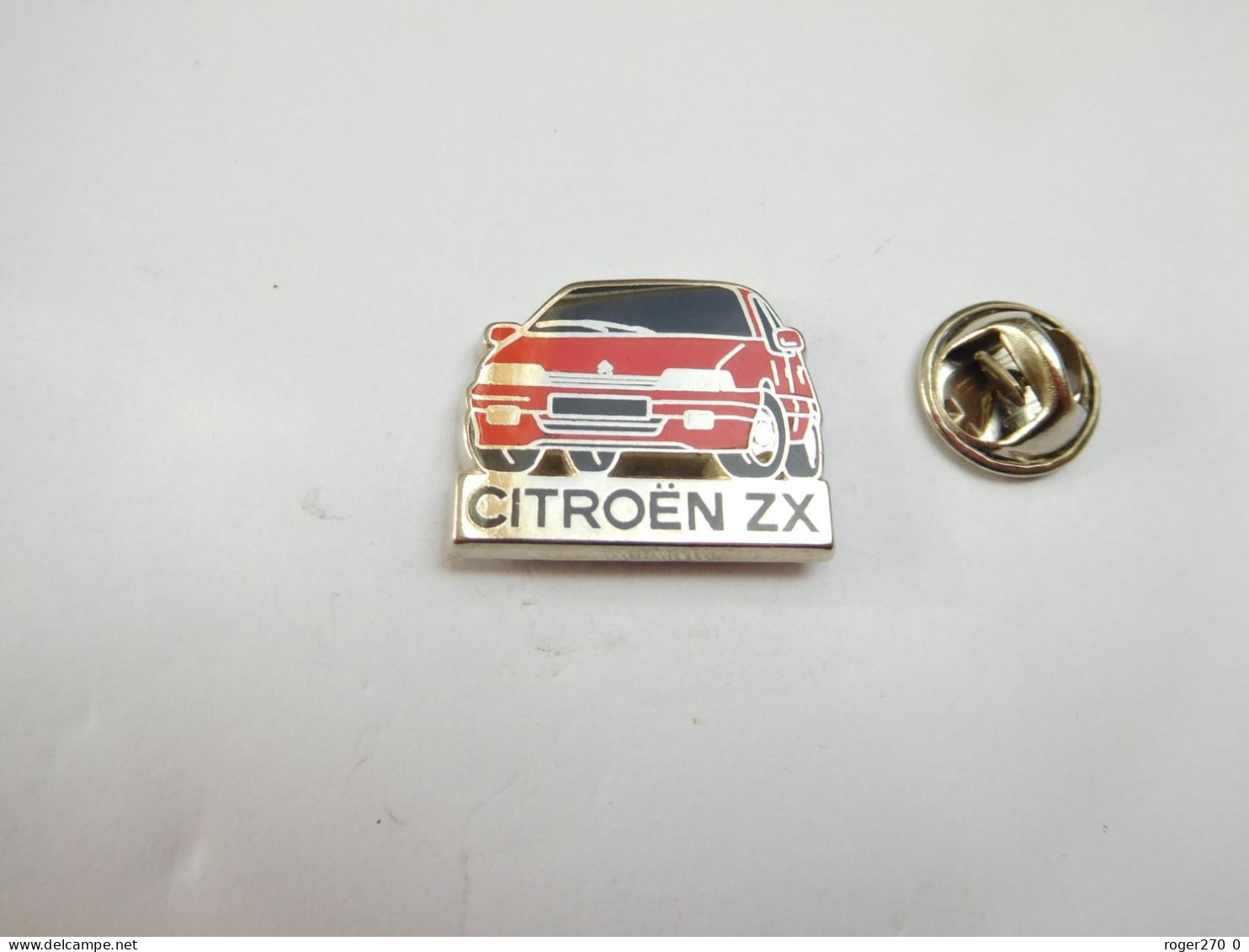 Beau Pin's En Zamac , Auto Citroën ZX  , Signé Decat - Citroën