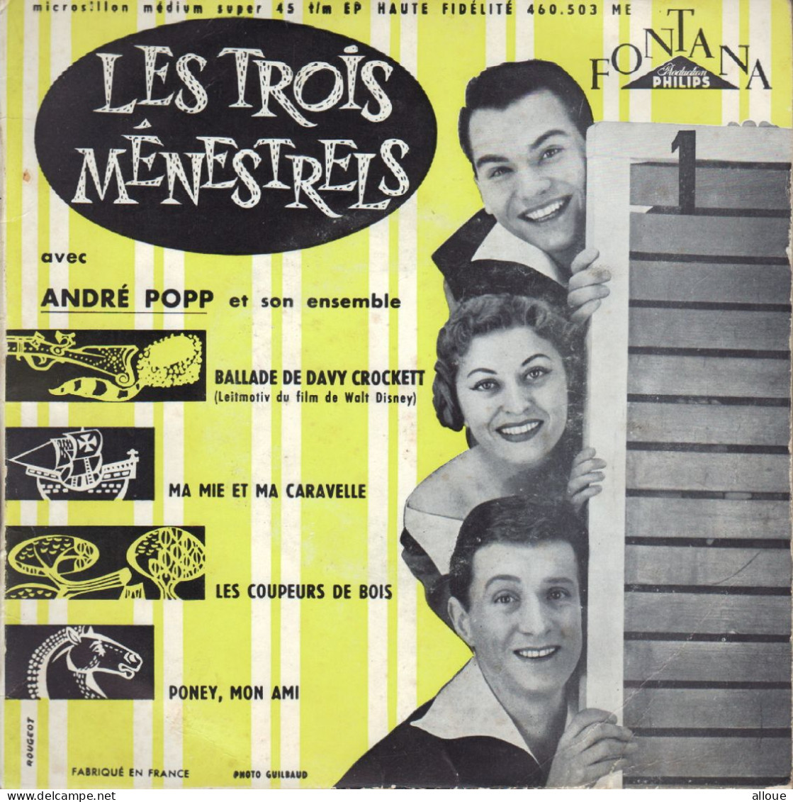 LES TROIS MENESTRELS FR EP BALLADE DE DAVY CROCKETT + 3 - Sonstige - Franz. Chansons