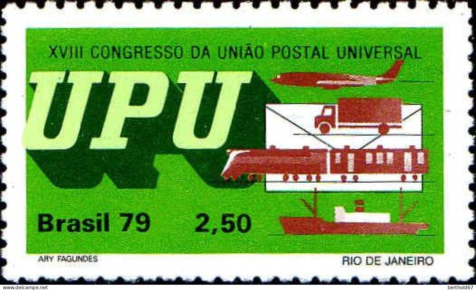 Brésil Poste N** Yv:1381/1385 18.Congrès De L'UPU Rio De Janeiro - Unused Stamps