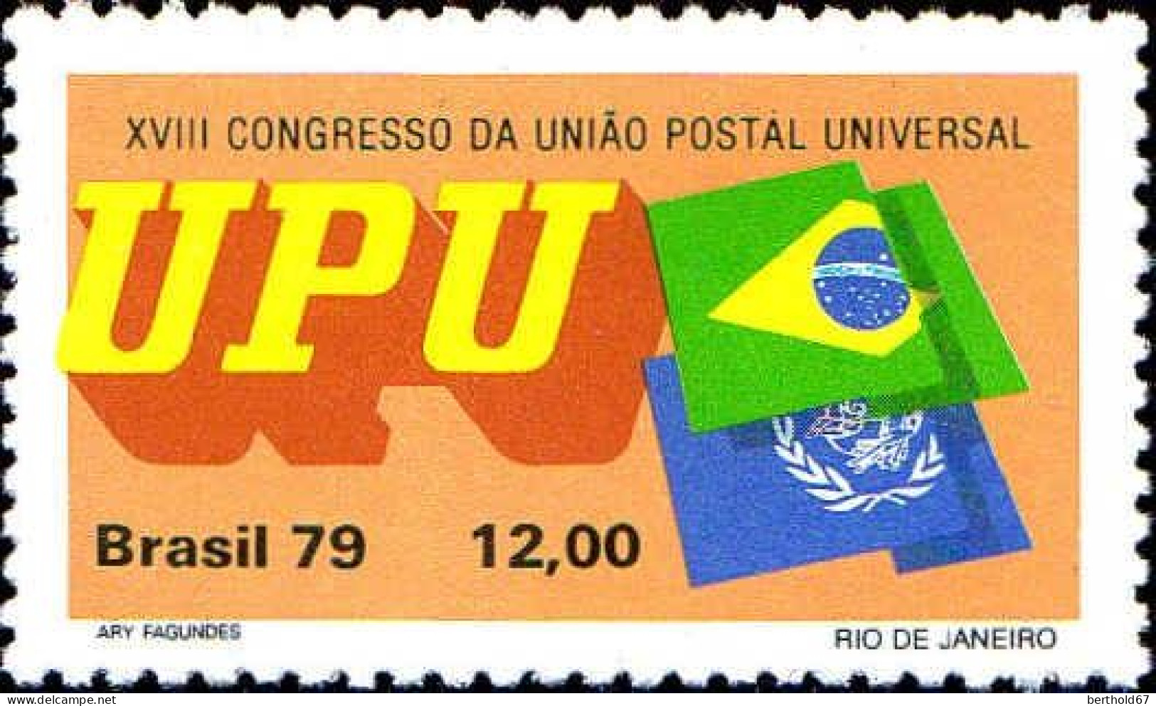 Brésil Poste N** Yv:1381/1385 18.Congrès De L'UPU Rio De Janeiro - Neufs