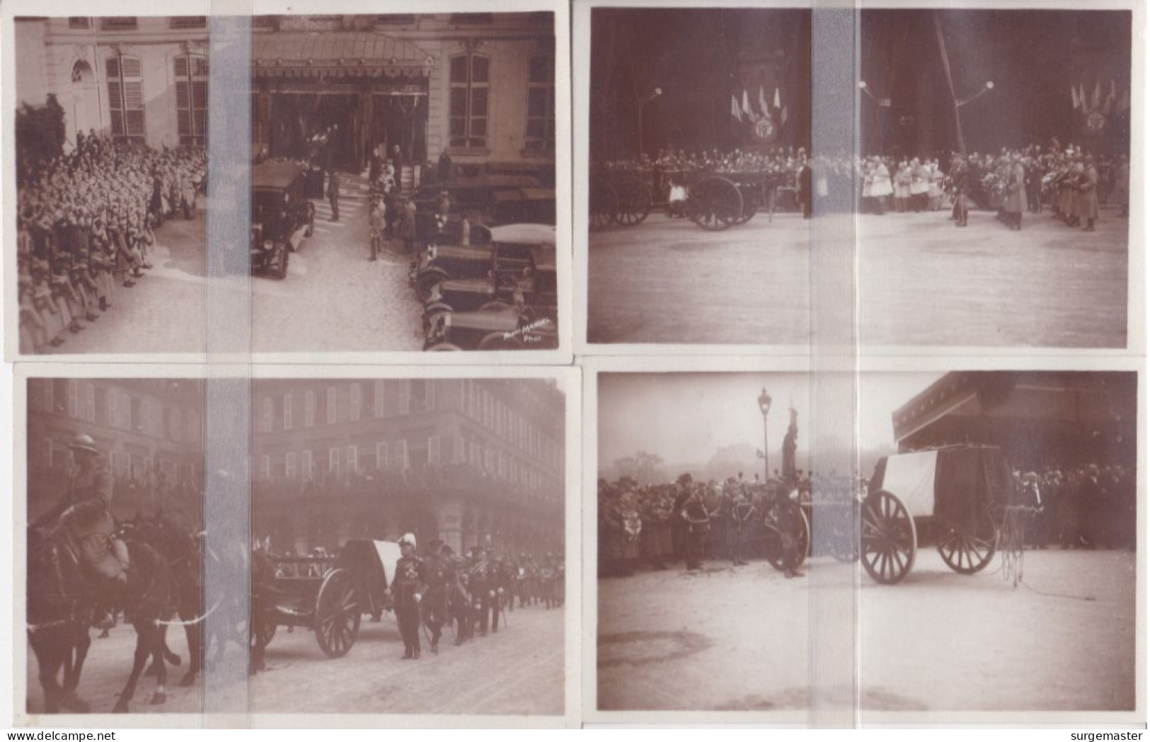 LOT DE 12 CPA PHOTO FUNERAILLES DU MARECHAL FOCH 25 MARS 1929 - Hombres Políticos Y Militares