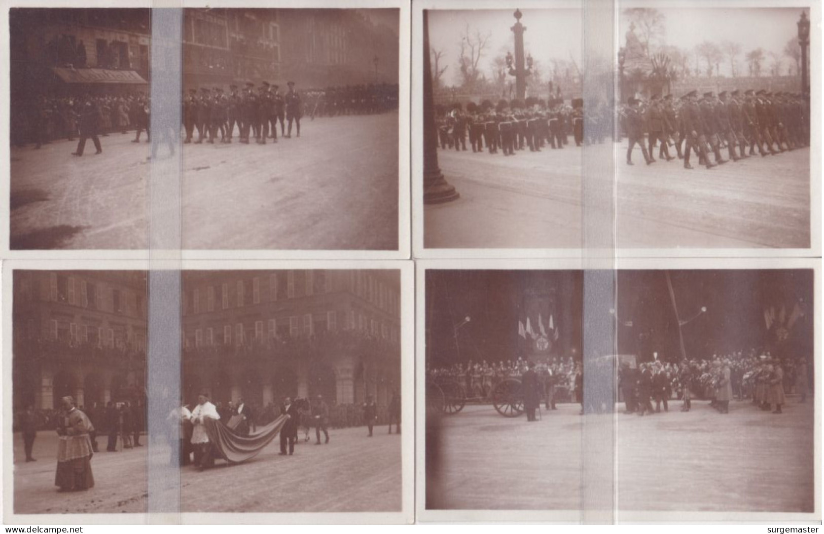 LOT DE 12 CPA PHOTO FUNERAILLES DU MARECHAL FOCH 25 MARS 1929 - Hombres Políticos Y Militares