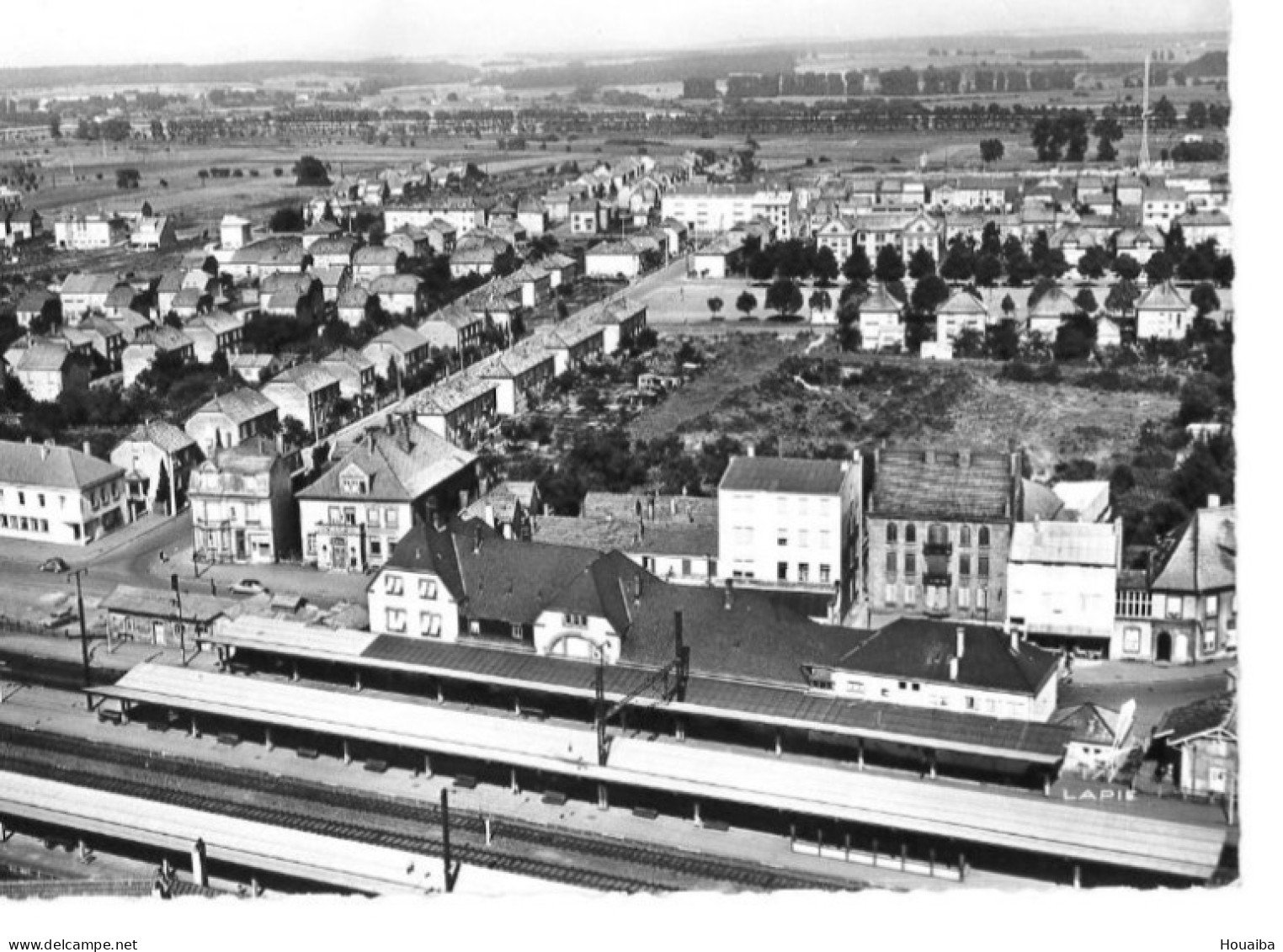 CPSM En Avion Au Dessus De .... La Gare - Hagondange (57) - Hagondange