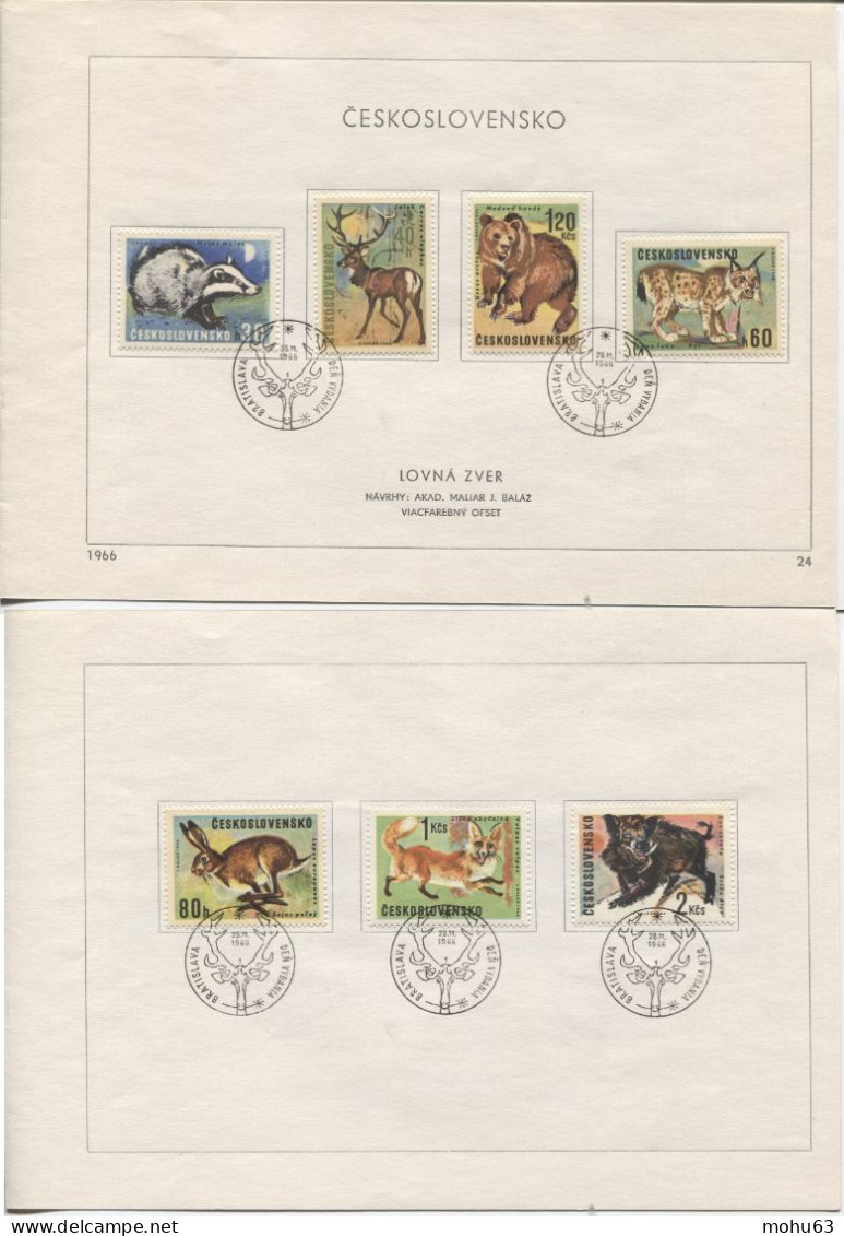 Tschechoslowakei # 1661-7 Ersttagsblatt Jagdwild Dachs Feldhase Wildschwein Rotfuchs Uz '1' - Covers & Documents