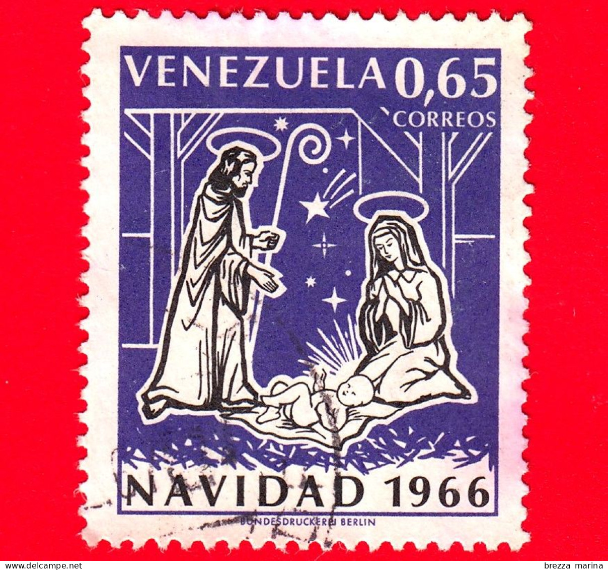 VENEZUELA - Usato - 1966 - Natale - Christmas - 0.65 - Venezuela