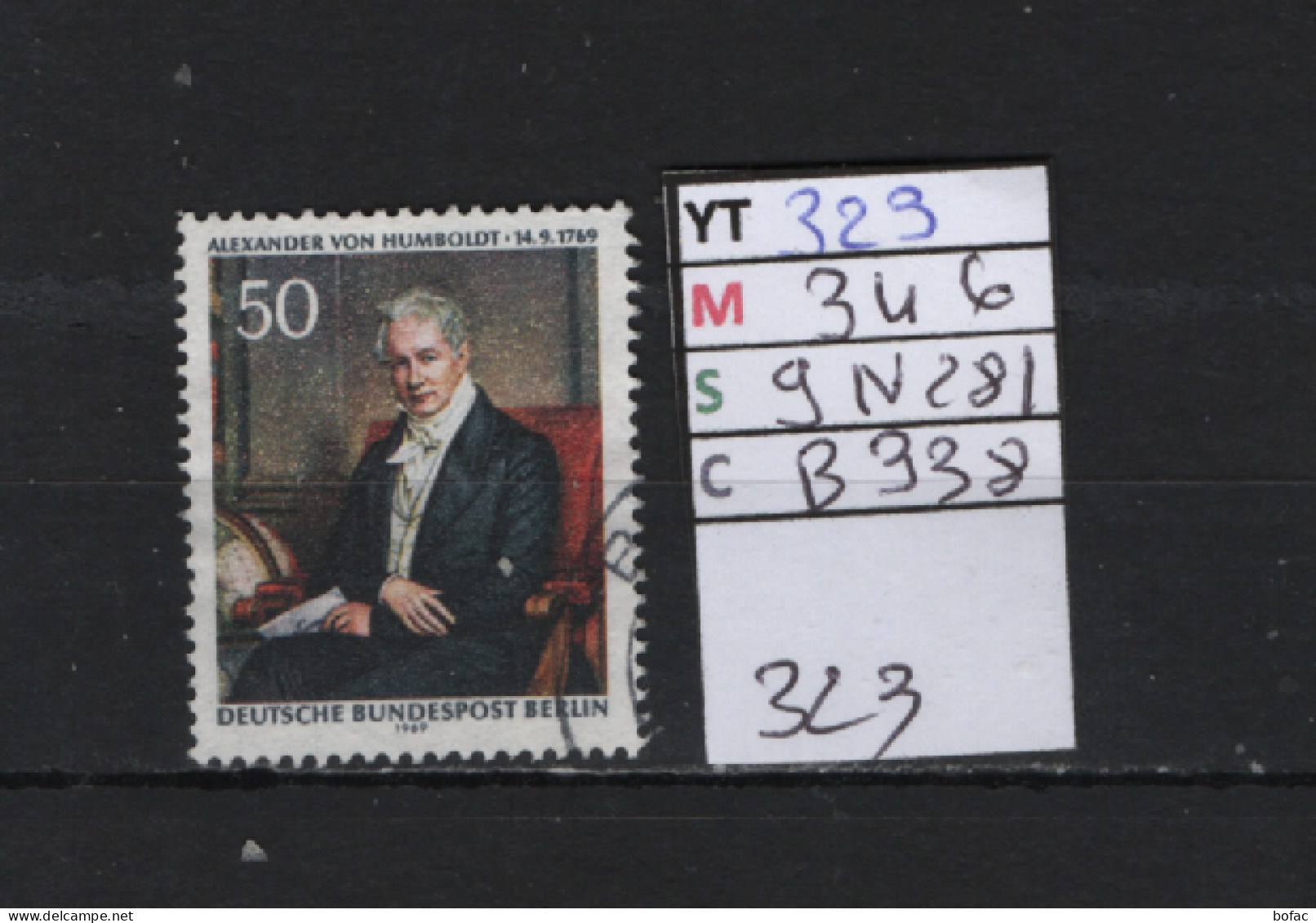 P. FIXE Obl 323 YT 346 MIC 9N281 SCO B338 GIB  A Von Humboldt 1969  *Berlin* 75/02 - Gebruikt