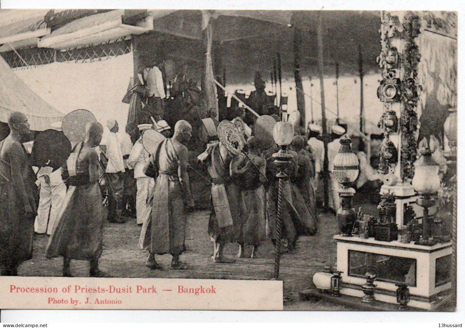 Carte Postale Ancienne Thaïlande - Bangkok. Procession Of Priests. Dusit Park - Thailand