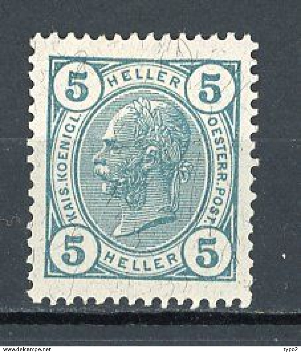 AUTRICHE - 1904 Yv. N° 84  *  5h Vert-bleu  Cote 6 Euro  BE  2 Scans - Neufs