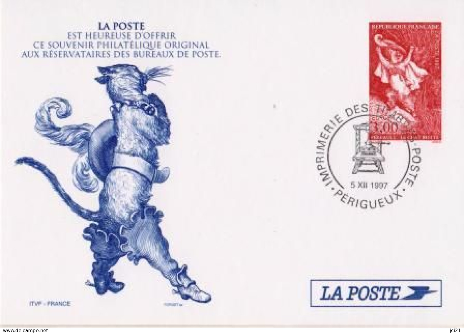 ENTIER POSTAL RÉSERVATAIRES DE LA POSTE - LE CHAT BOTTÉ CONTE DE PERRAULT " (2317)_CP593 - Enteros Administrativos