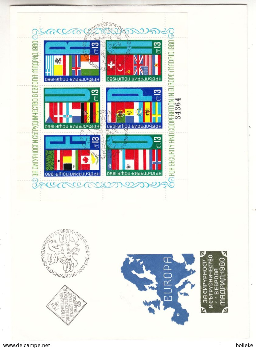 Idées Européennes - Bulgarie - Lettre De 1980 - GF - Drapeaux - Valeur 20,00 Euros - Brieven En Documenten