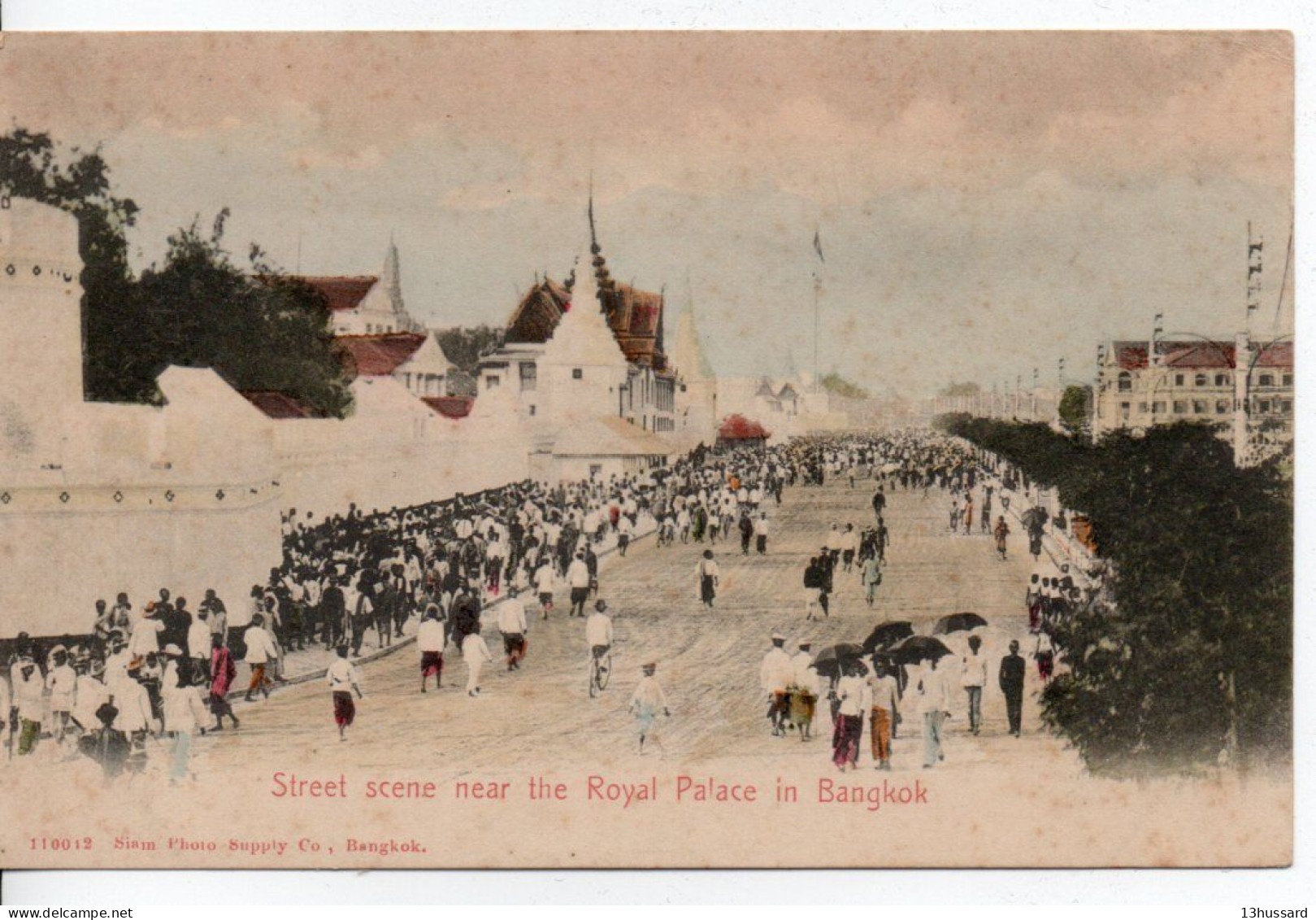 Carte Postale Ancienne Thaïlande - Bangkok. Street Scene Near The Royal Palace - Thailand