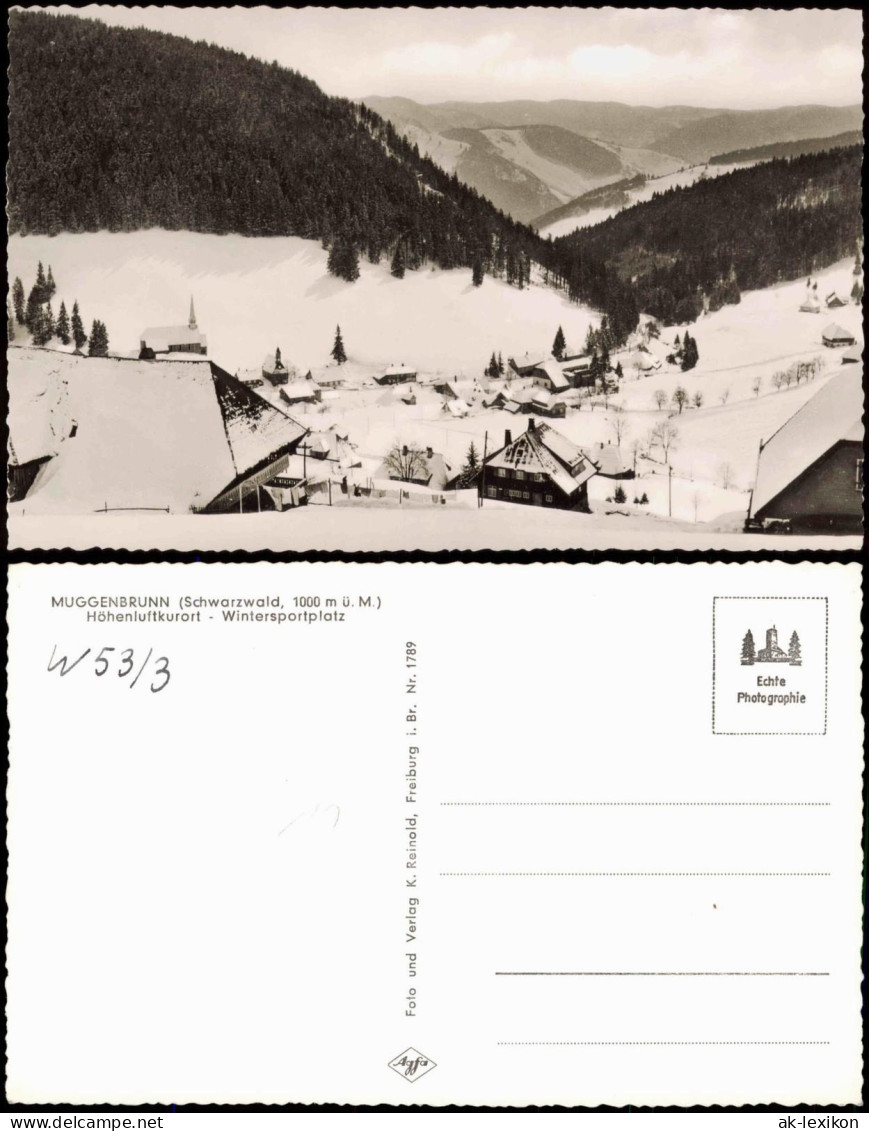 Ansichtskarte Muggenbrunn-Todtnau Stadt Im Winter 1953 - Todtnau