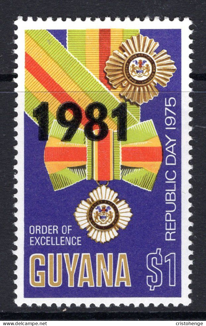 Guyana 1981 Date Overprint - $1 Republic Day HM (SG 820) - Guyana (1966-...)