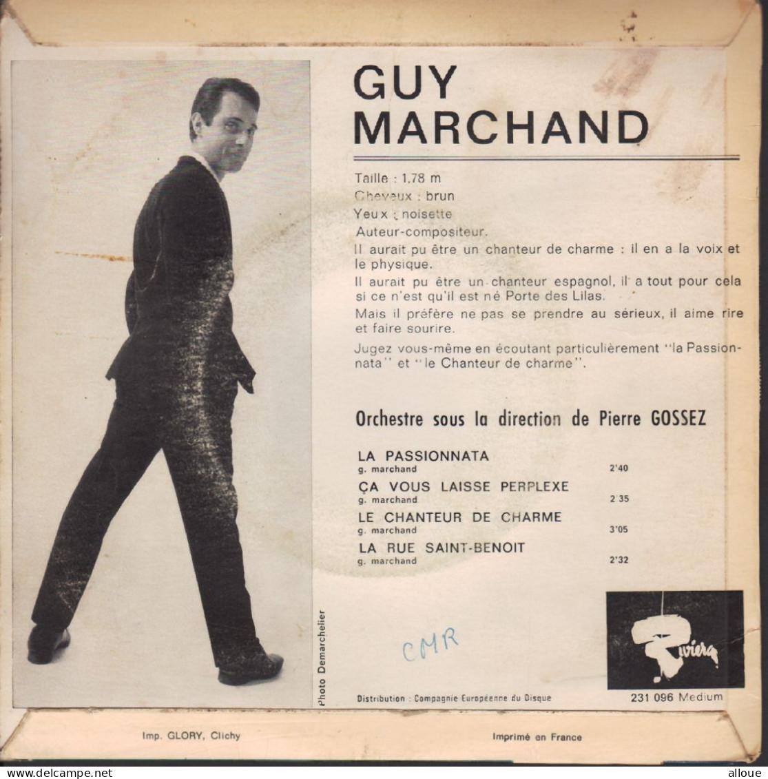 GUY MARCHAND FR EP LA PASSIONNATA + 3 - Sonstige - Franz. Chansons