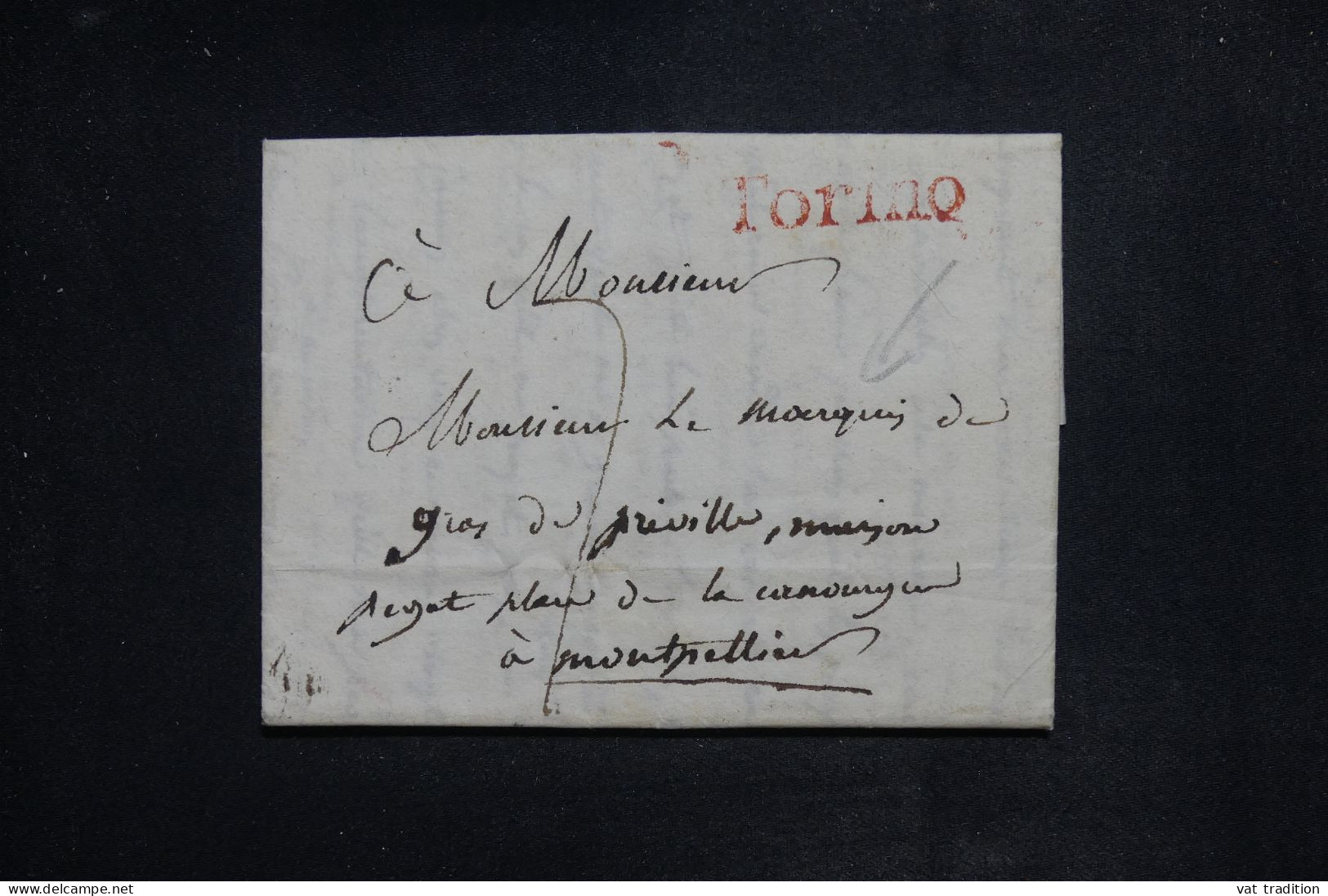 ITALIE - Marque Postale De Torino Sur Lettre Pour Un Marquis à Montpellier -  L 151001 - 1. ...-1850 Vorphilatelie