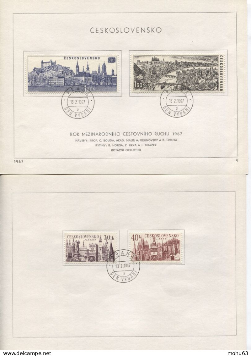Tschechoslowakei # 1677-80 Ersttagsblatt Tourismus Iglau Brünn Pressburg Prag Uz '2' - Lettres & Documents