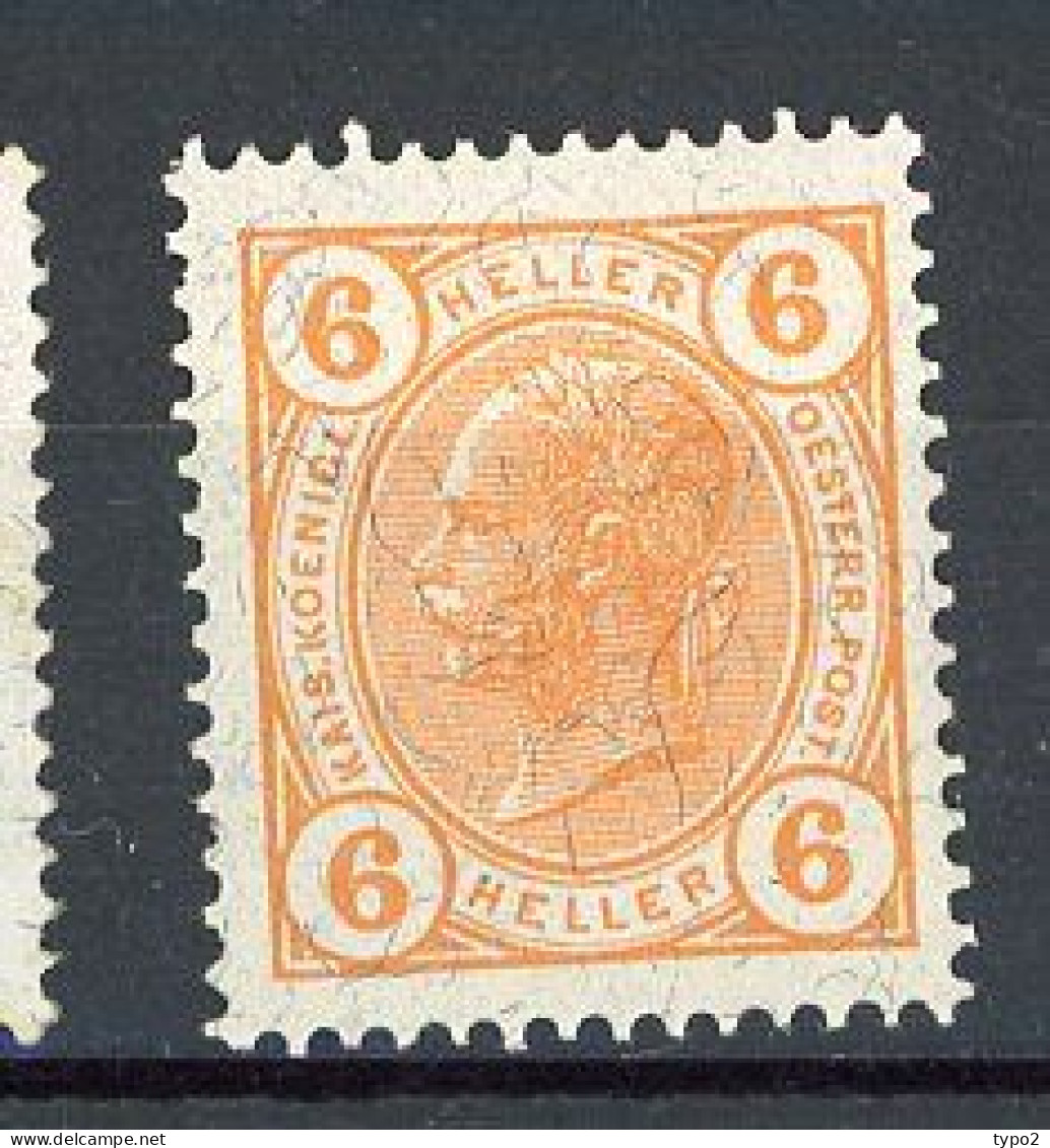 AUTRICHE - 1904 Yv. N° 85  *  6h Orange  Cote 10 Euro  BE  2 Scans - Neufs