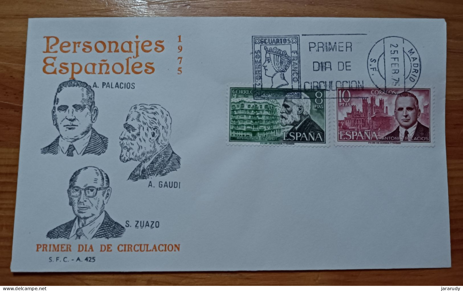 ESPAÑA PERSONAJES 1975 FDC/SPD MNH - FDC