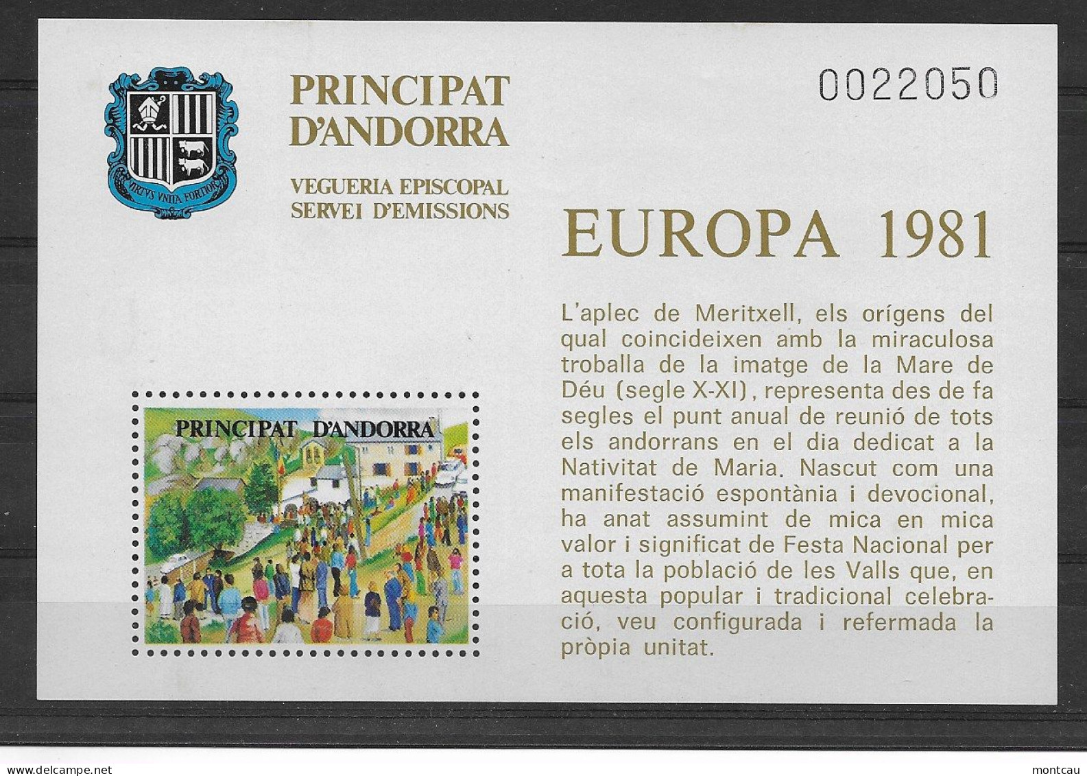 Andorra - 1981 - Vegueria Episcopal Europa - Bischöfliche Viguerie